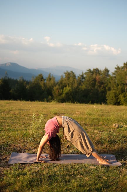 Woman practicing yoga in nature